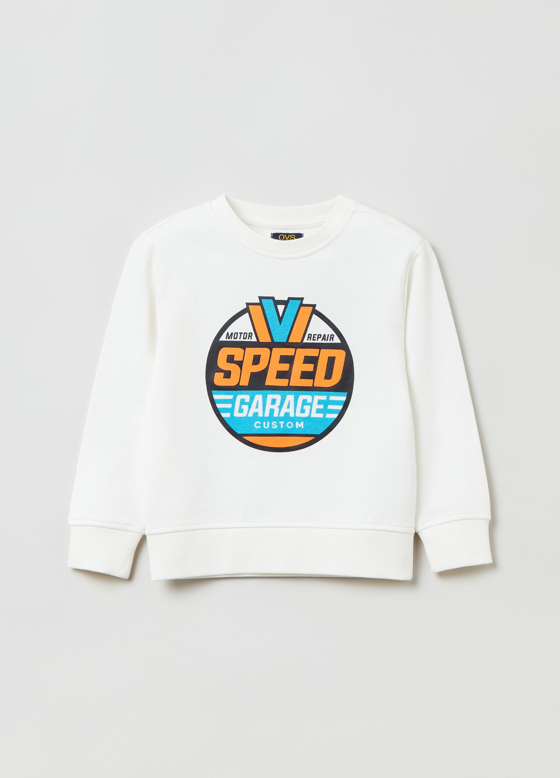 Cotton sweatshirt with printed lettering