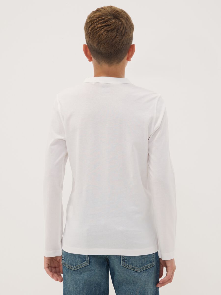 White pure organic cotton T-shirt with varsity print_2