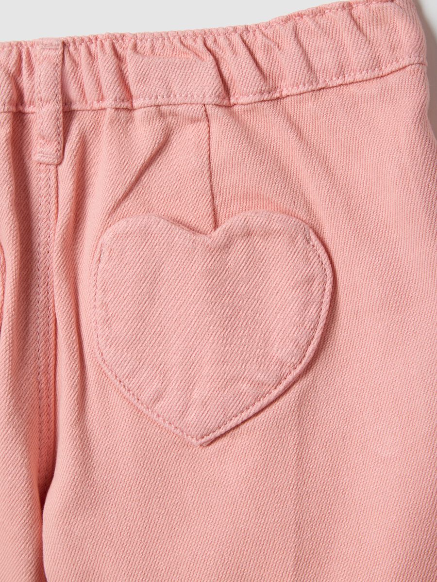 Pink pure cotton regular fit skirt with buttons for girls_2