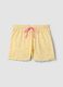 Shorts pigiama giallo in puro cotone con stampe limoni e coulisse rosa_4