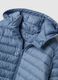 Blue padded regular fit jacket with zip and hood_5