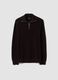 Half-zip marrone in misto cotone regular fit_0