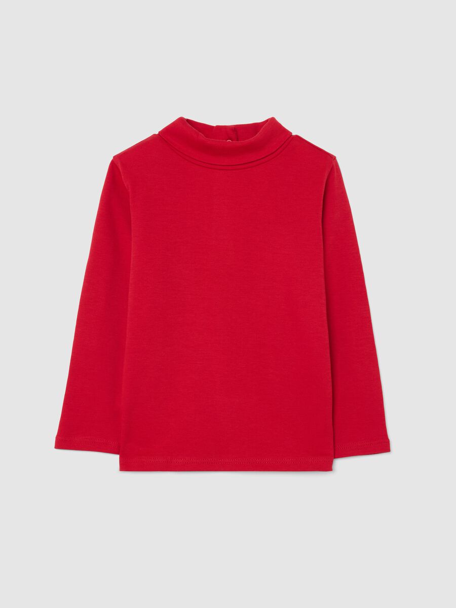 Red long-sleeve shirt for girls in pure cotton regular fit_0