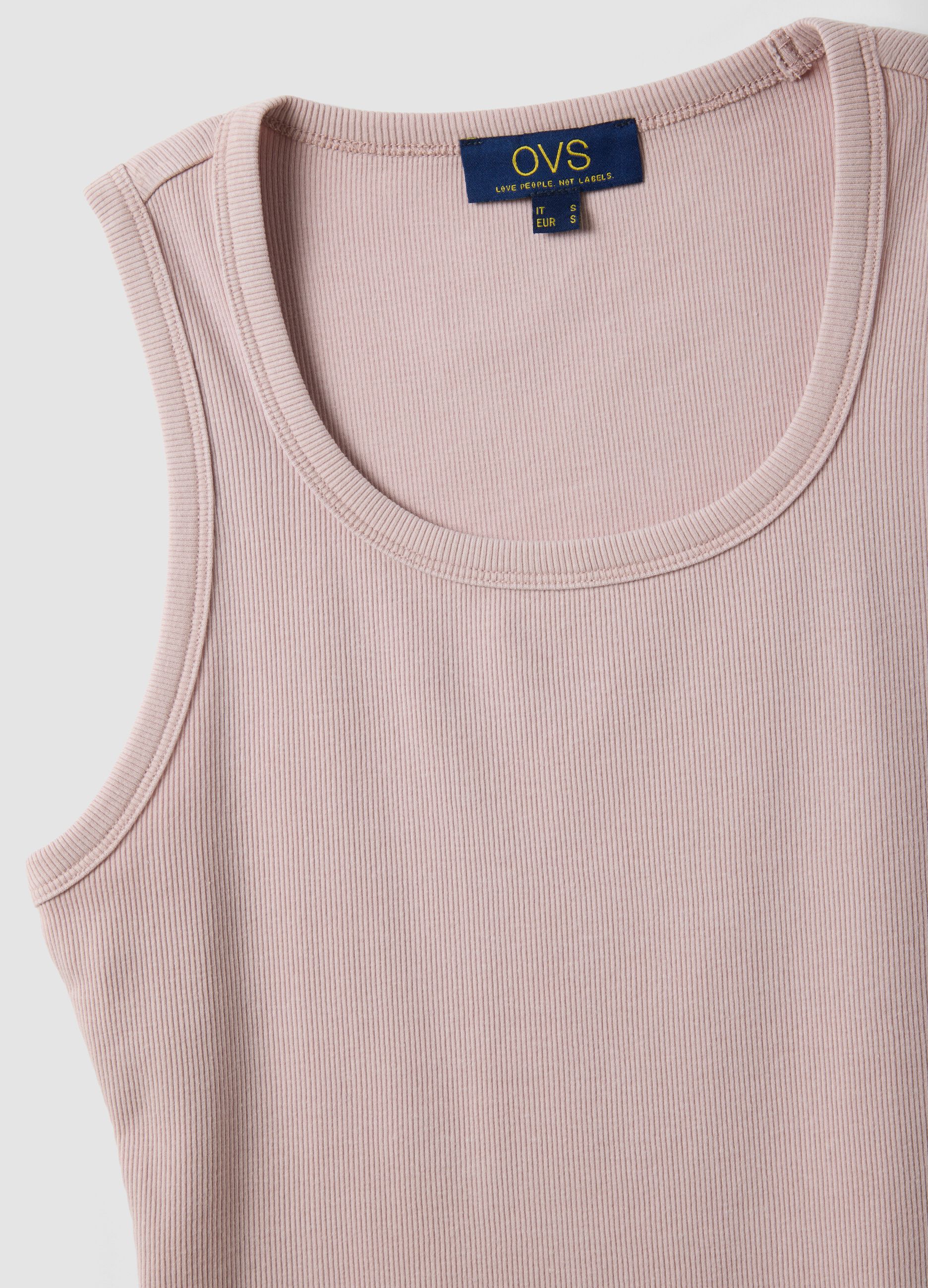 Rosa Tanktop aus Stretch-Baumwolle, Regular Fit