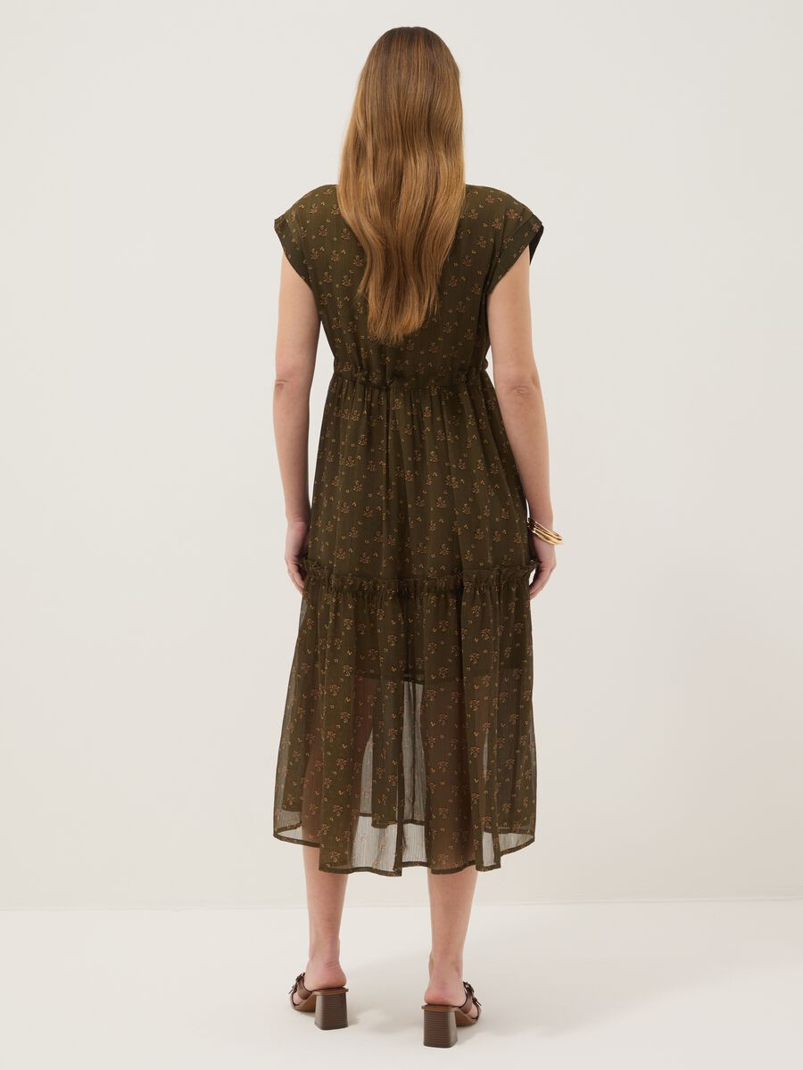 Abito premaman verde a fiori senza maniche_2