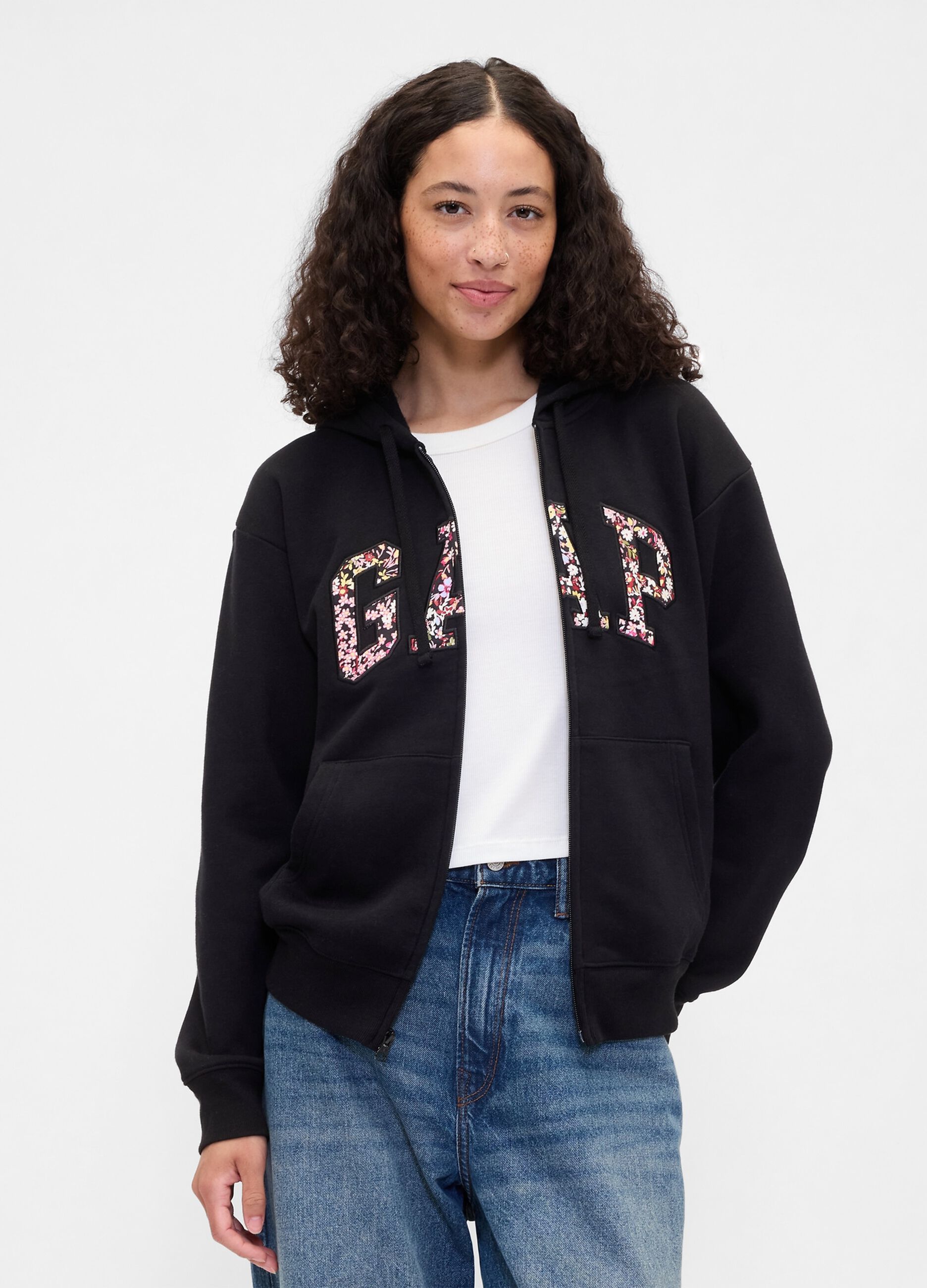 Black Hoodie with Full Zip