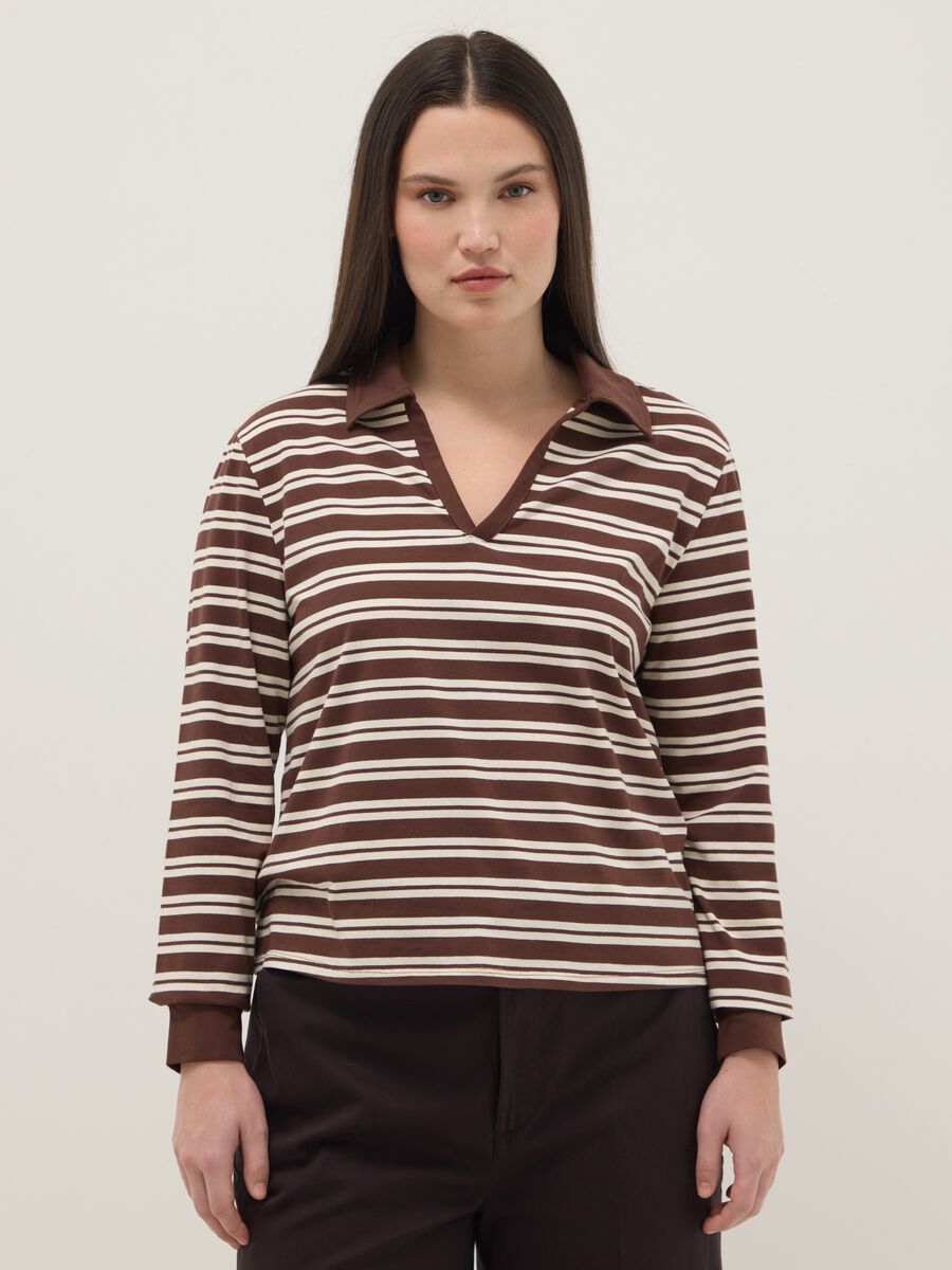 Multicolour Striped Stretch Cotton Polo Regular Fit_0