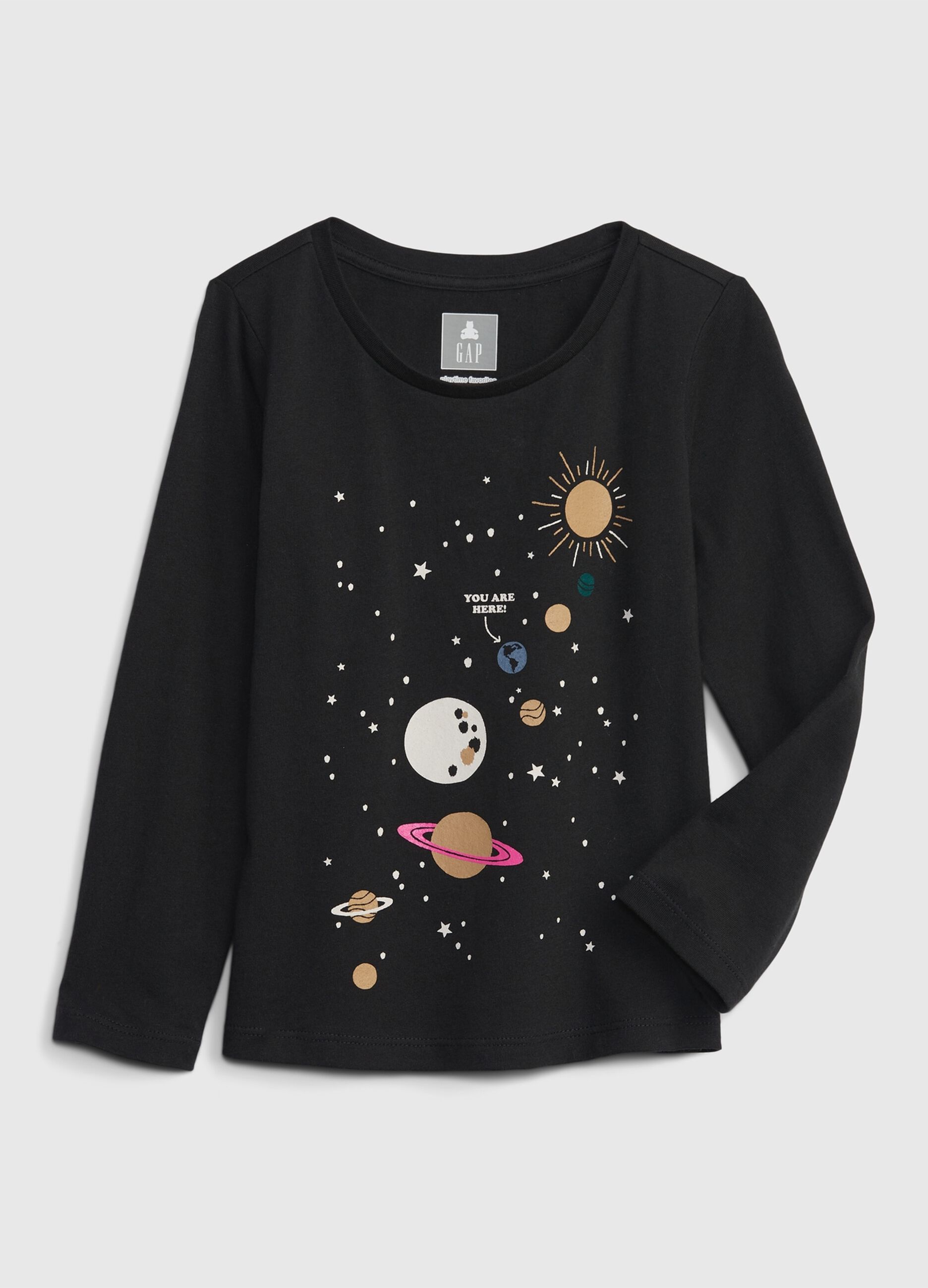 Camiseta con estampado estrellas y planetas