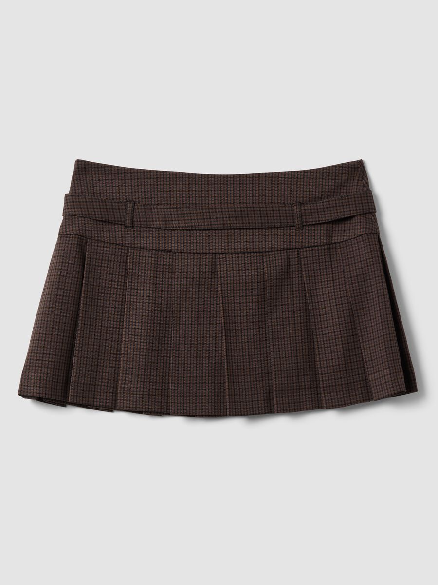 Brown pleated skirt in stretch viscose_2