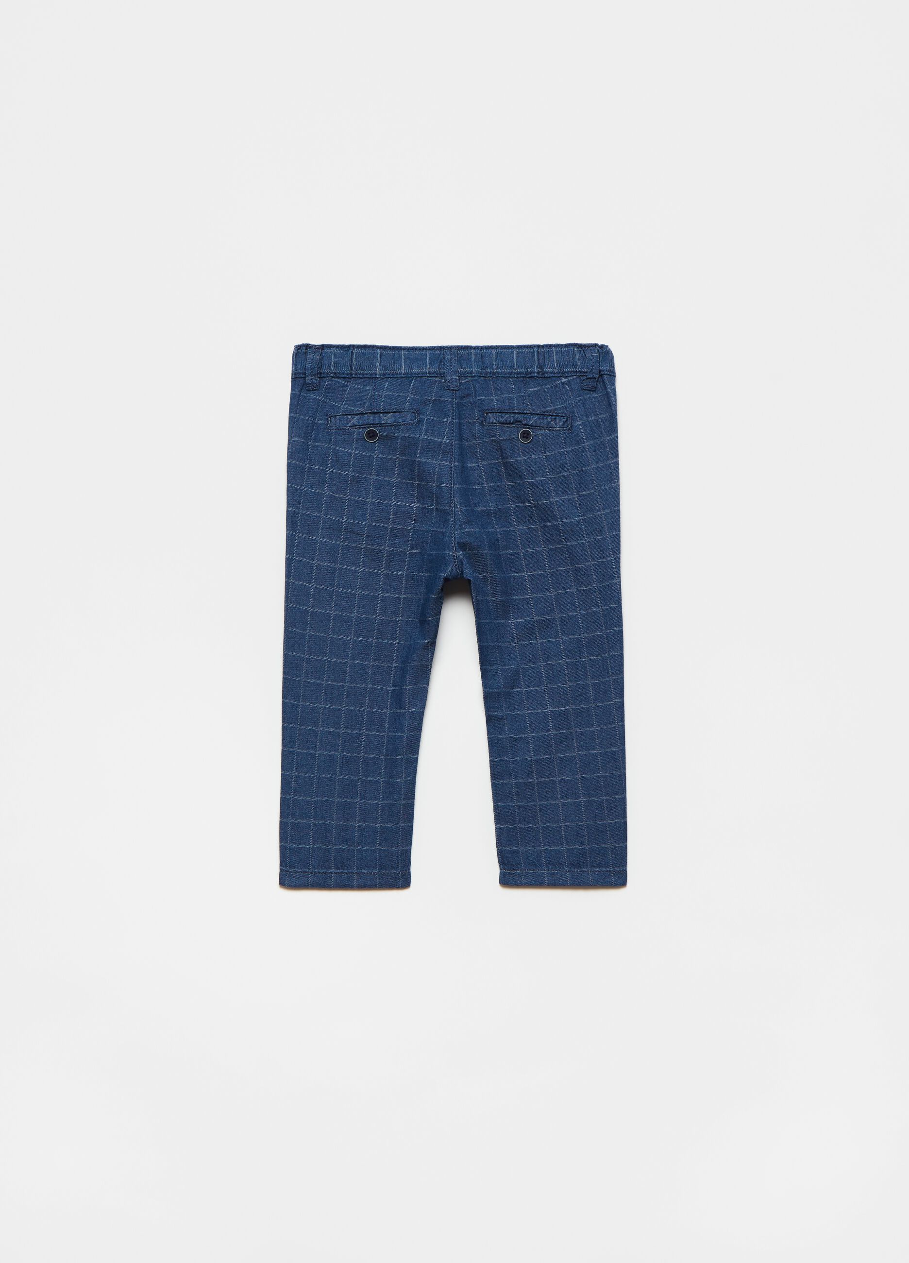 Chino trousers in check twill