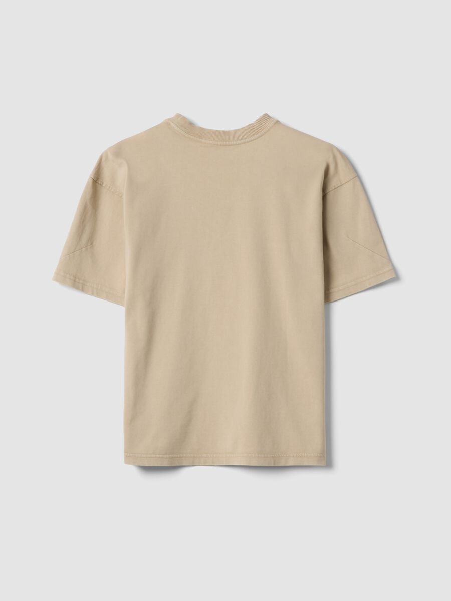 Beige pure cotton short-sleeve boys&rsquo; T-shirt, oversized fit_4