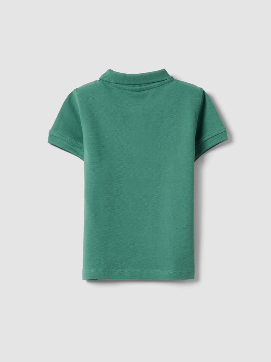 Boys&rsquo; green organic cotton polo shirt, regular fit_1