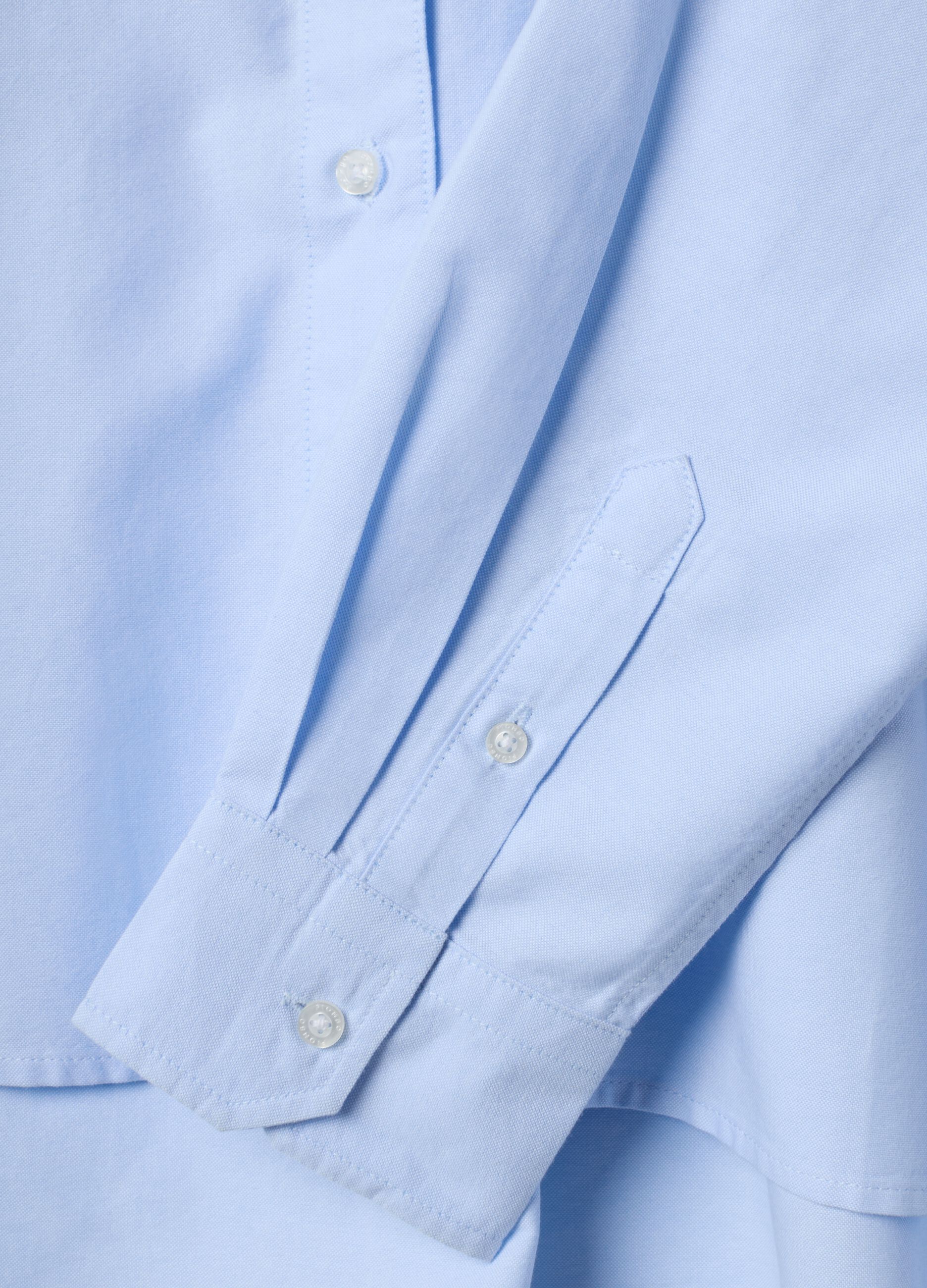 Light blue pure cotton shirt with classic collar, regular fit