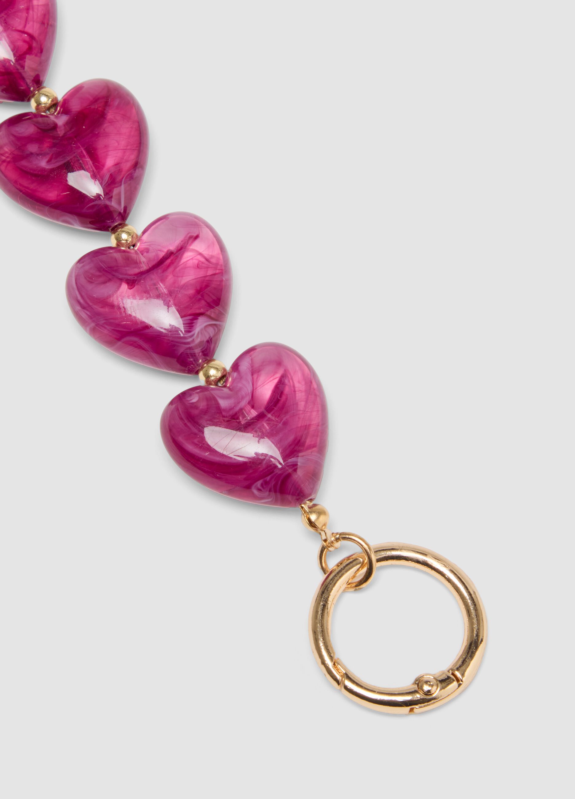 Purple Heart-Bead Bracelet