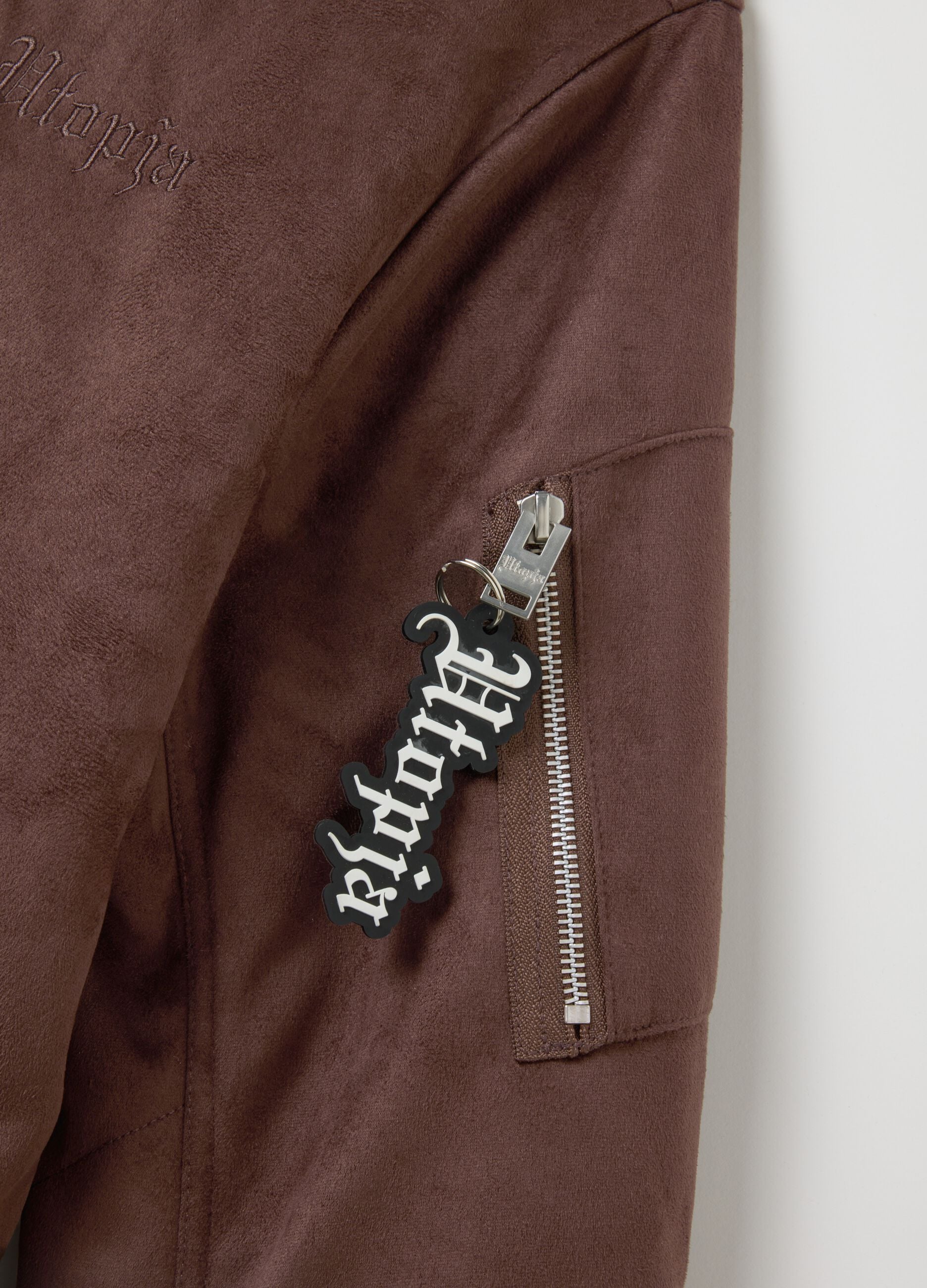Brown Suede Bomber Jacket