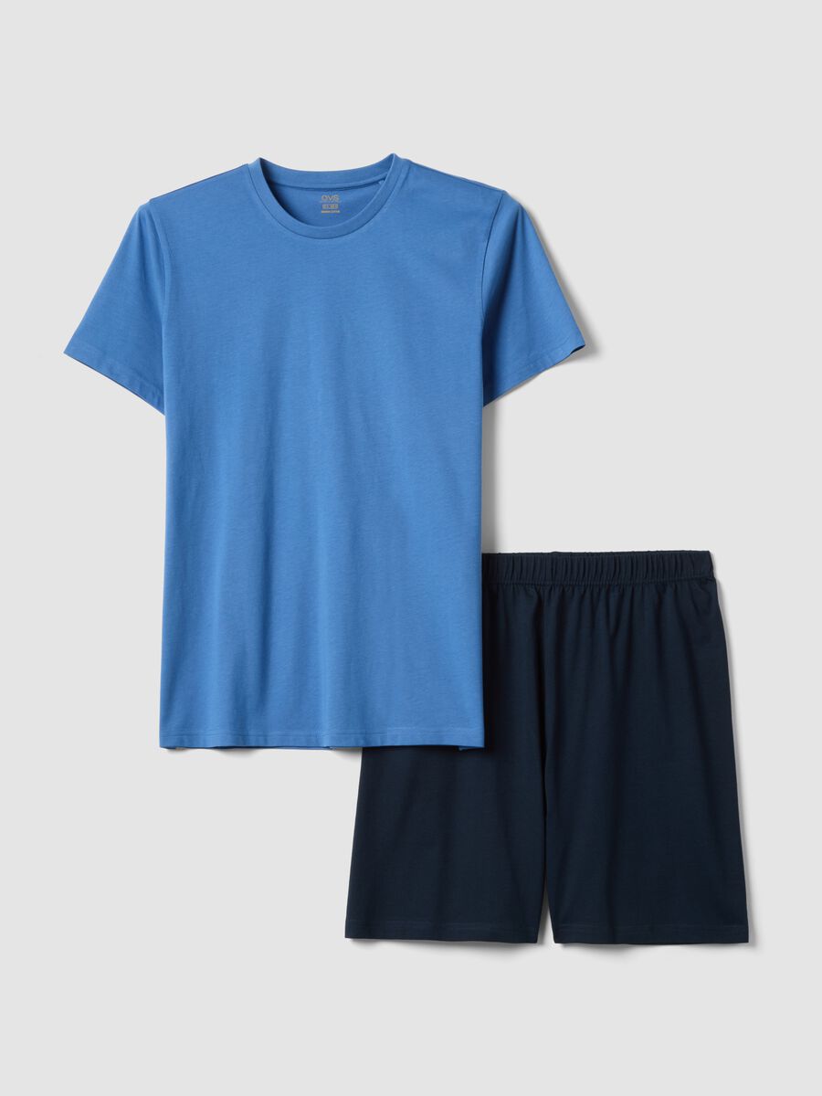 Blue organic cotton pyjamas, regular fit_0