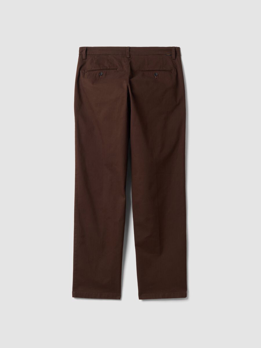 Brown regular-fit stretch cotton twill chino trousers_6