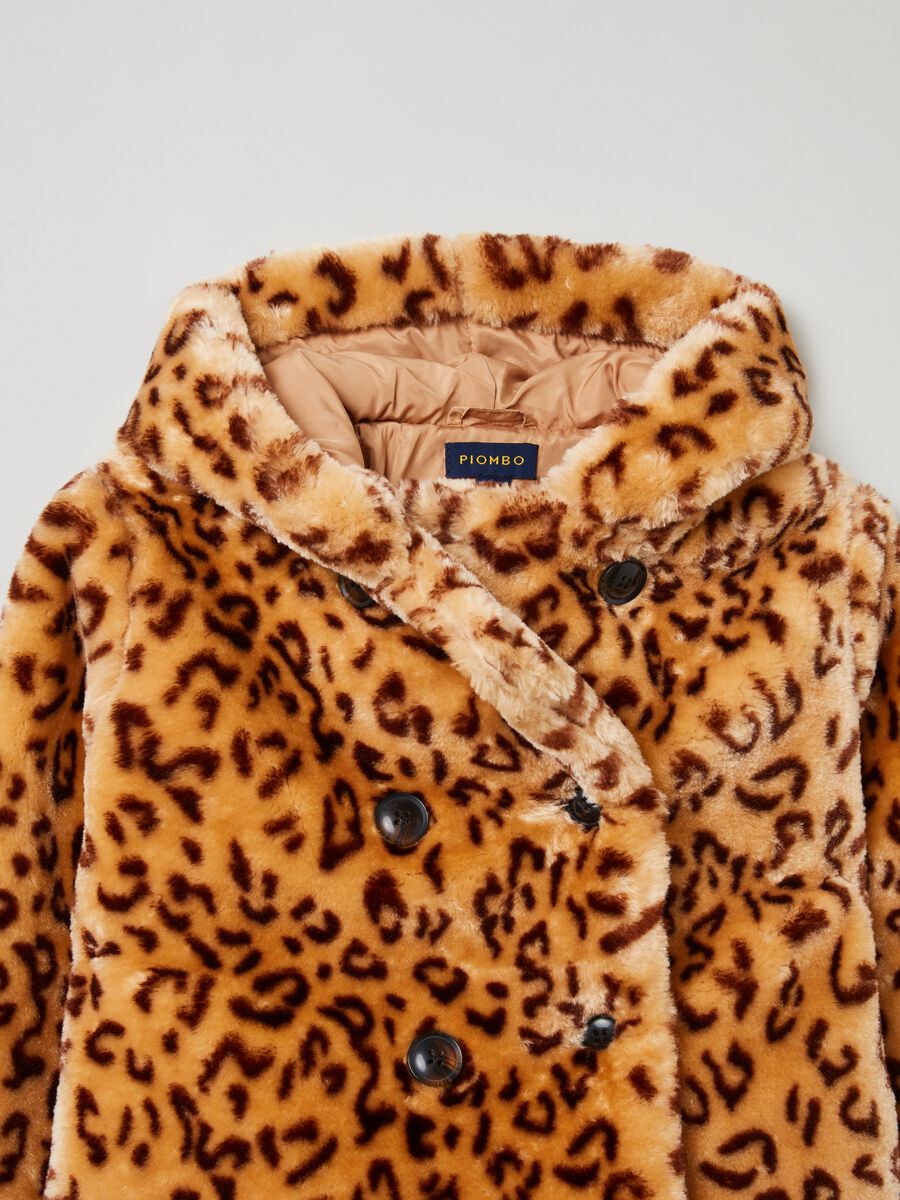 Faux fur coat with animal print_5