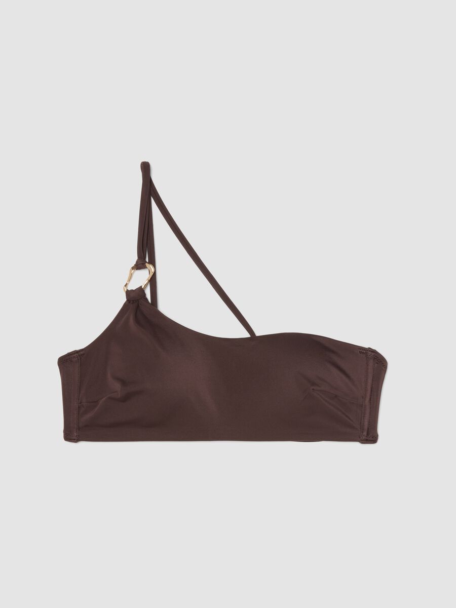 Braunes elastisches Bikini-Top mit Tr&auml;gern_4