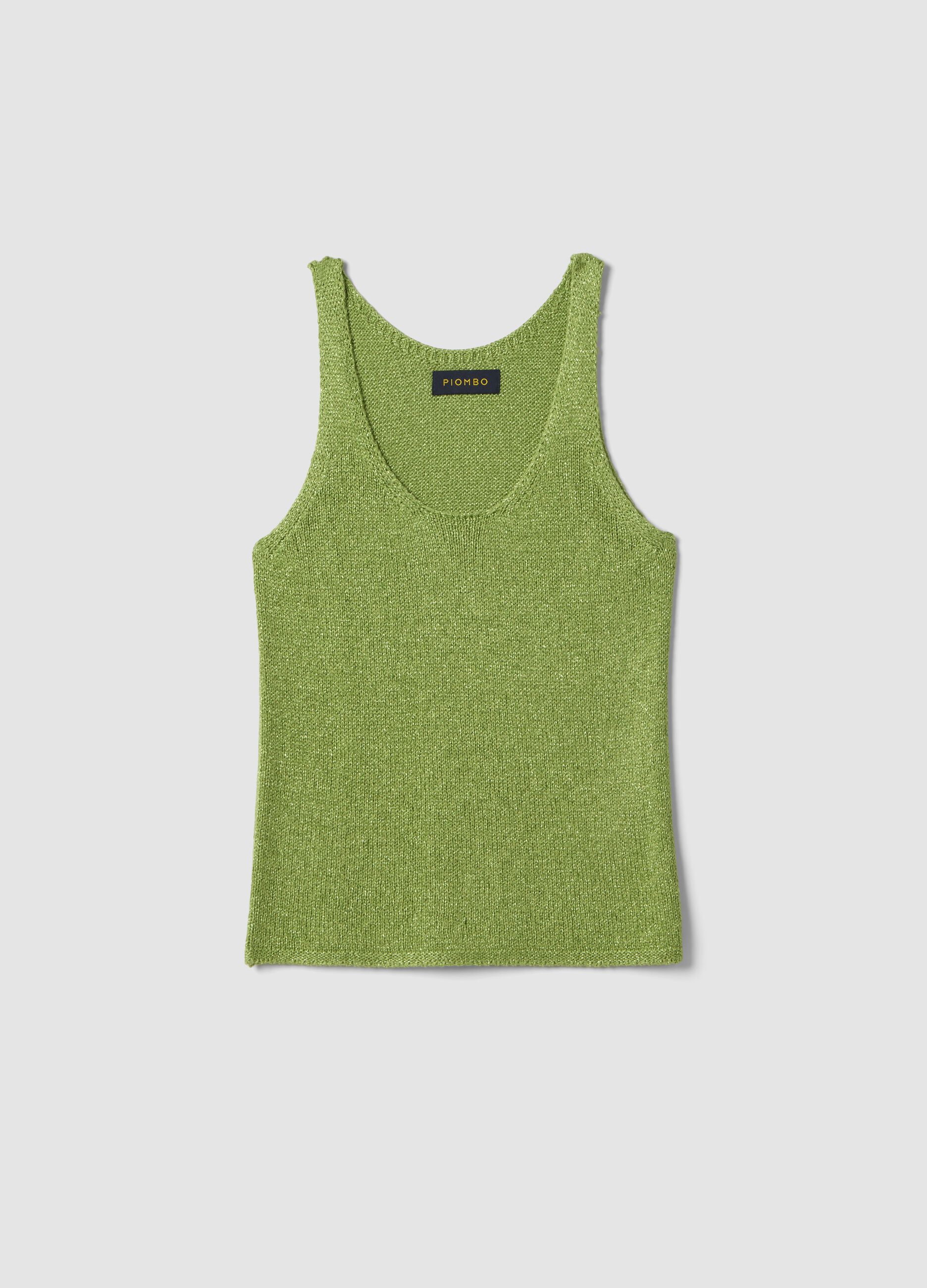 Gr&uuml;nes Glitzer-Tanktop aus Viskosemix, Regular Fit