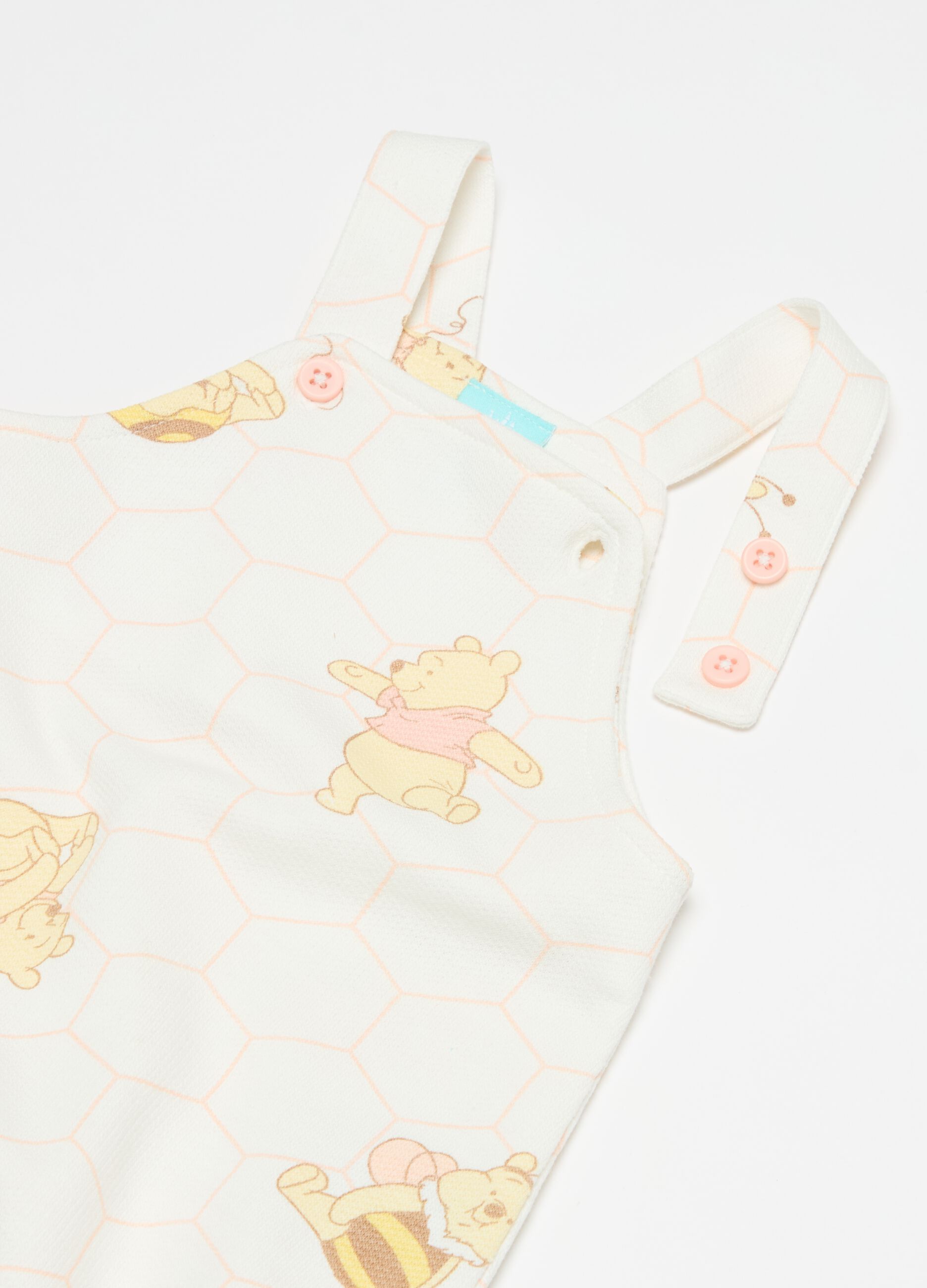 Winnie the Pooh T-shirt and dungarees set in organic cotton