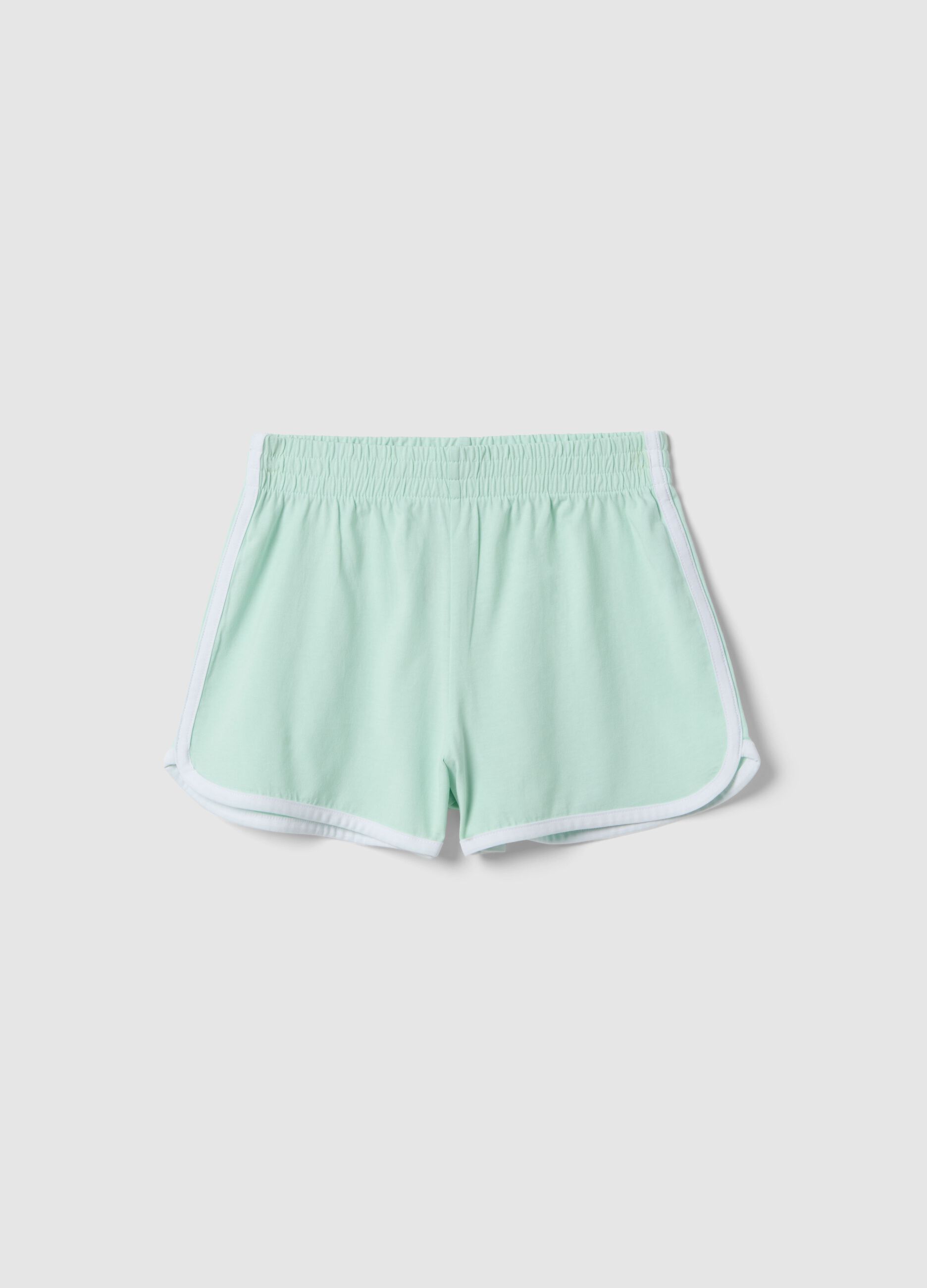 Gr&uuml;ne Slim-Fit-Shorts aus reiner Baumwolle f&uuml;r M&auml;dchen