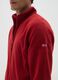 Red fleece regular fit sweatshirt with zipper_3