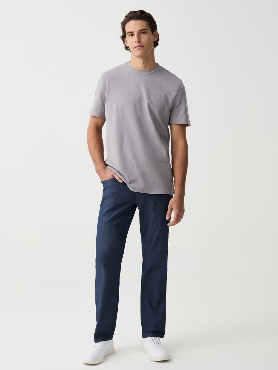 Slim-fit trousers with thin stripes_0