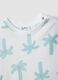 White pure organic cotton baby T-shirt with palm print_2