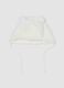 White organic cotton teddy-effect hat for baby girl_0