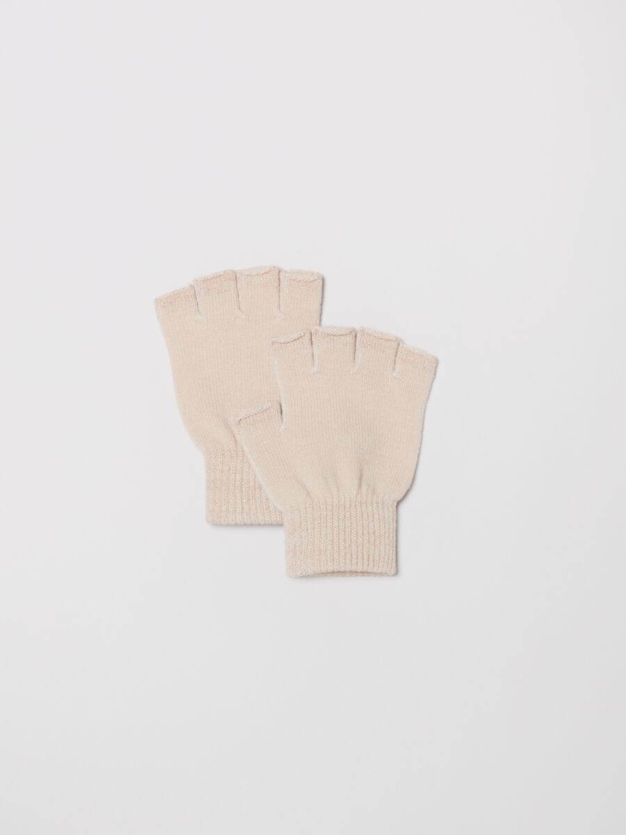 Half-finger gloves with lurex edging_0