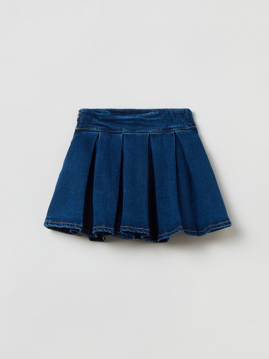 Denim pleated skirt_1