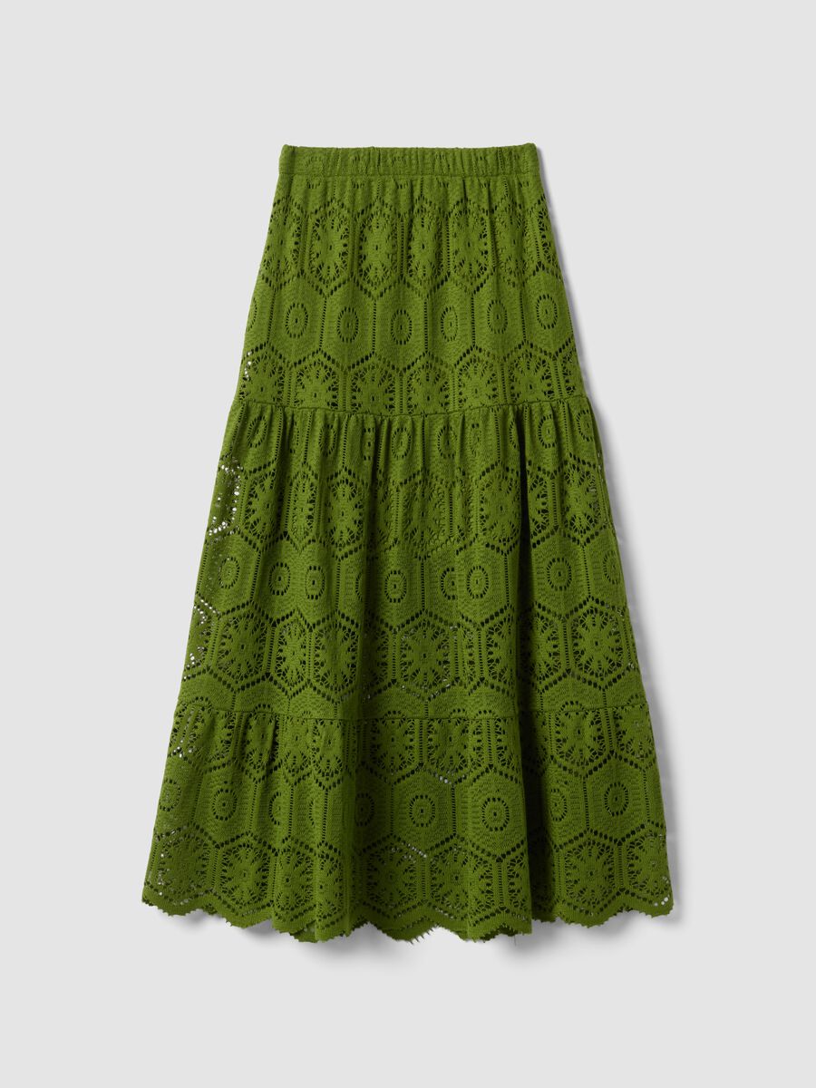 Green maxi skirt with elasticated waist_0