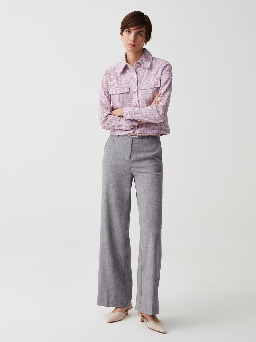 Wide-leg trousers with skinny belt_0