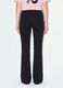 Black stretch cotton flare trousers_2