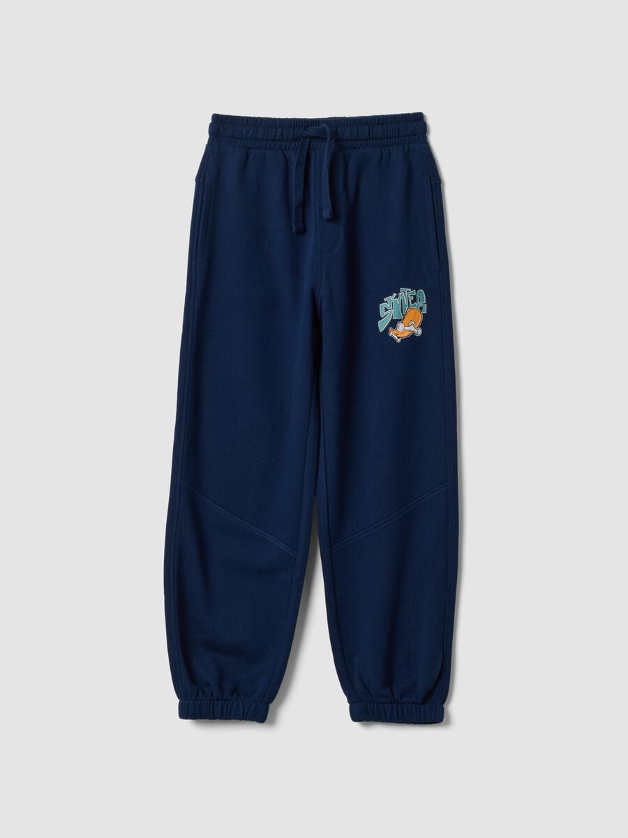 Blaue Jogginghose aus reiner Baumwolle_0