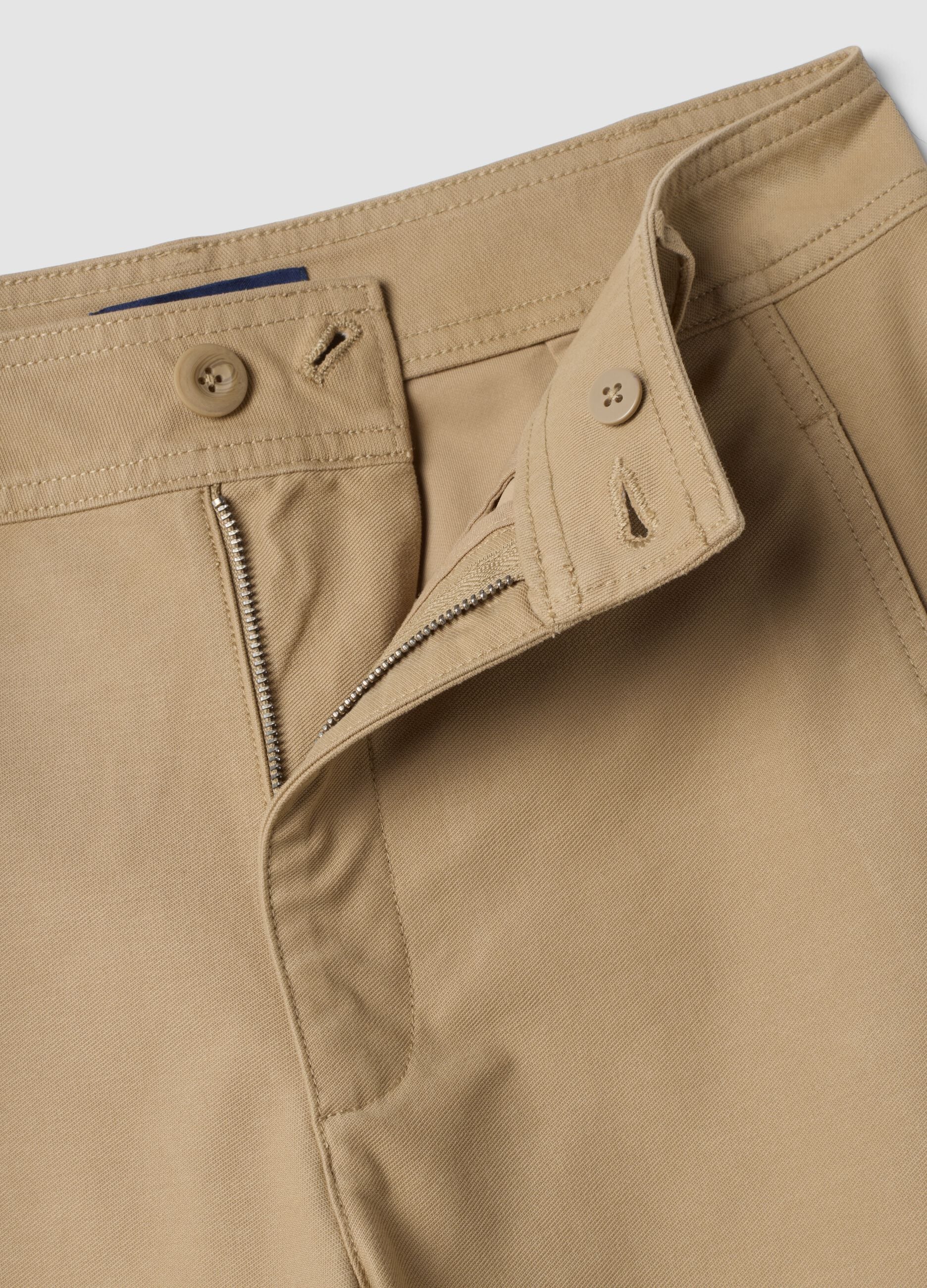 The Iconic Pants beige stretch cotton-blend barrel-fit trousers