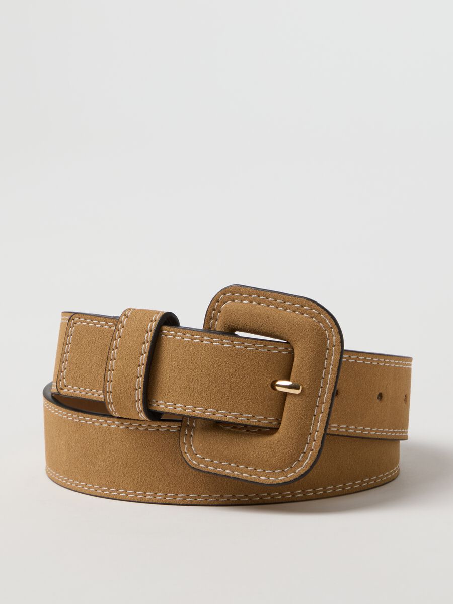 Beige belt with square buckle_2