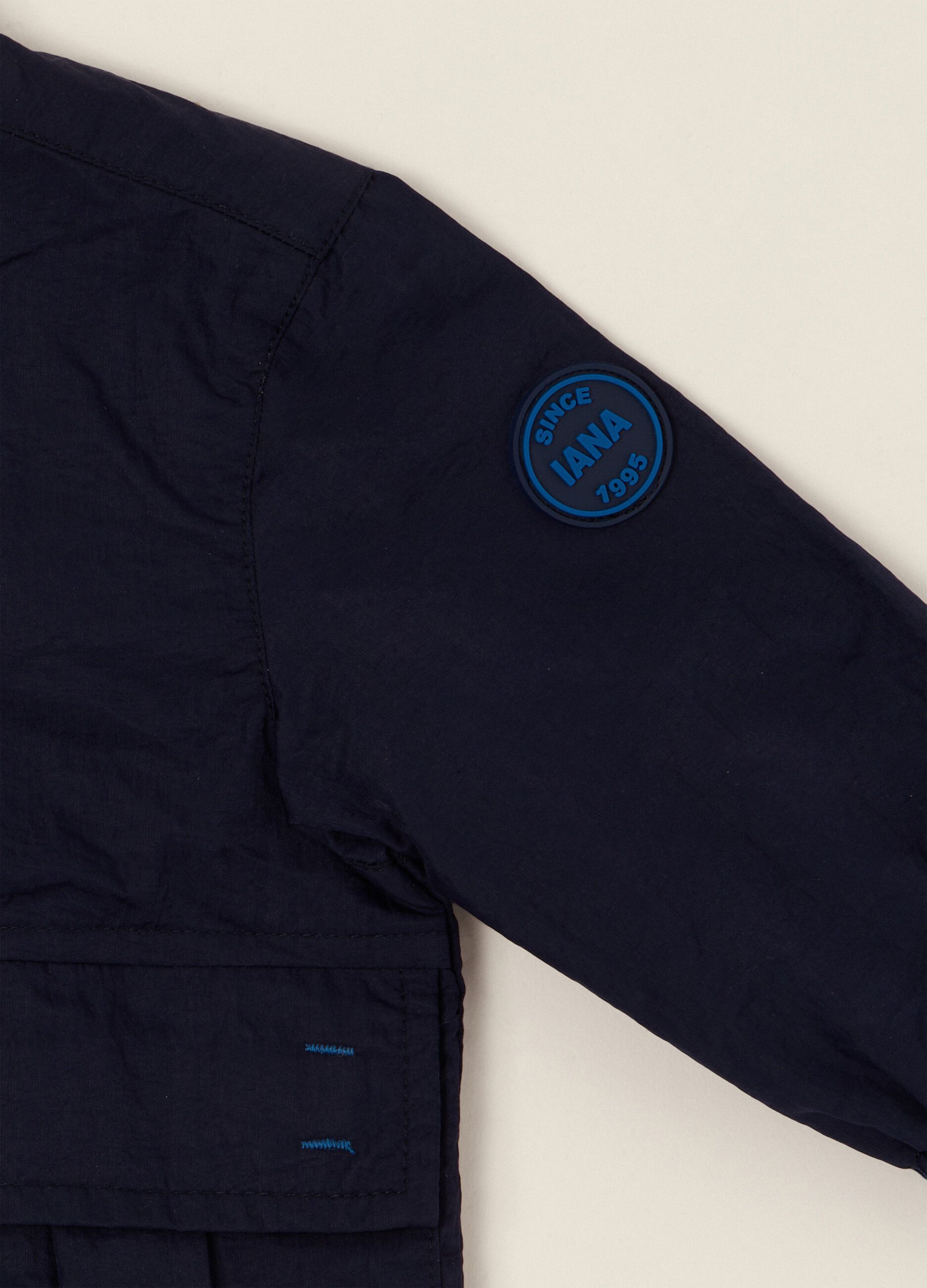 Lightweight blue baby hooded jacket