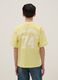 Jungen gelbes T-Shirt aus reiner Baumwolle mit Nummer und lockerer Passform_1