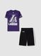 Jungen-Multicolor-Set aus reiner Baumwolle mit Lakers-Drucken, normale Passform_1