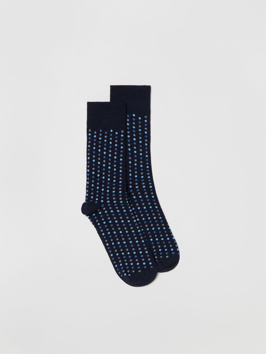 Three-pair pack short socks with striped and polka dot pattern_1