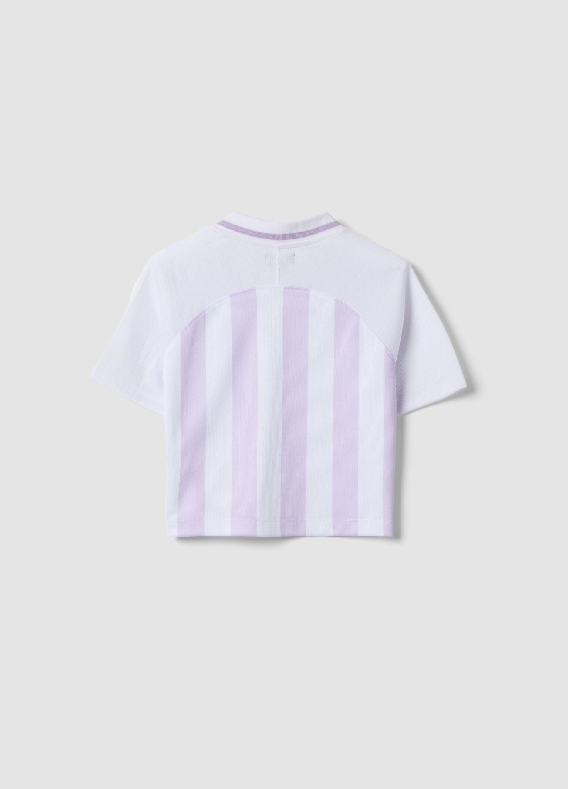 Purple striped short-sleeve T-shirt