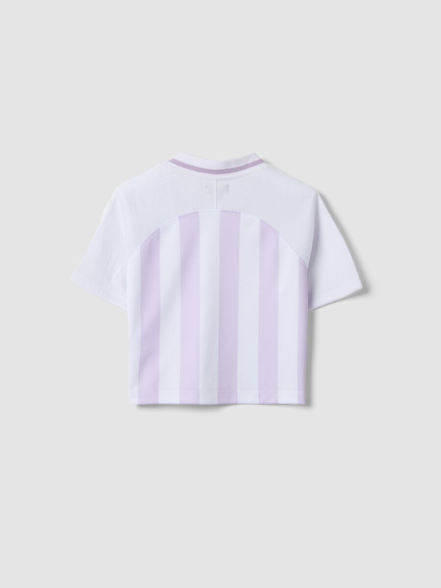 Purple striped short-sleeve T-shirt_1