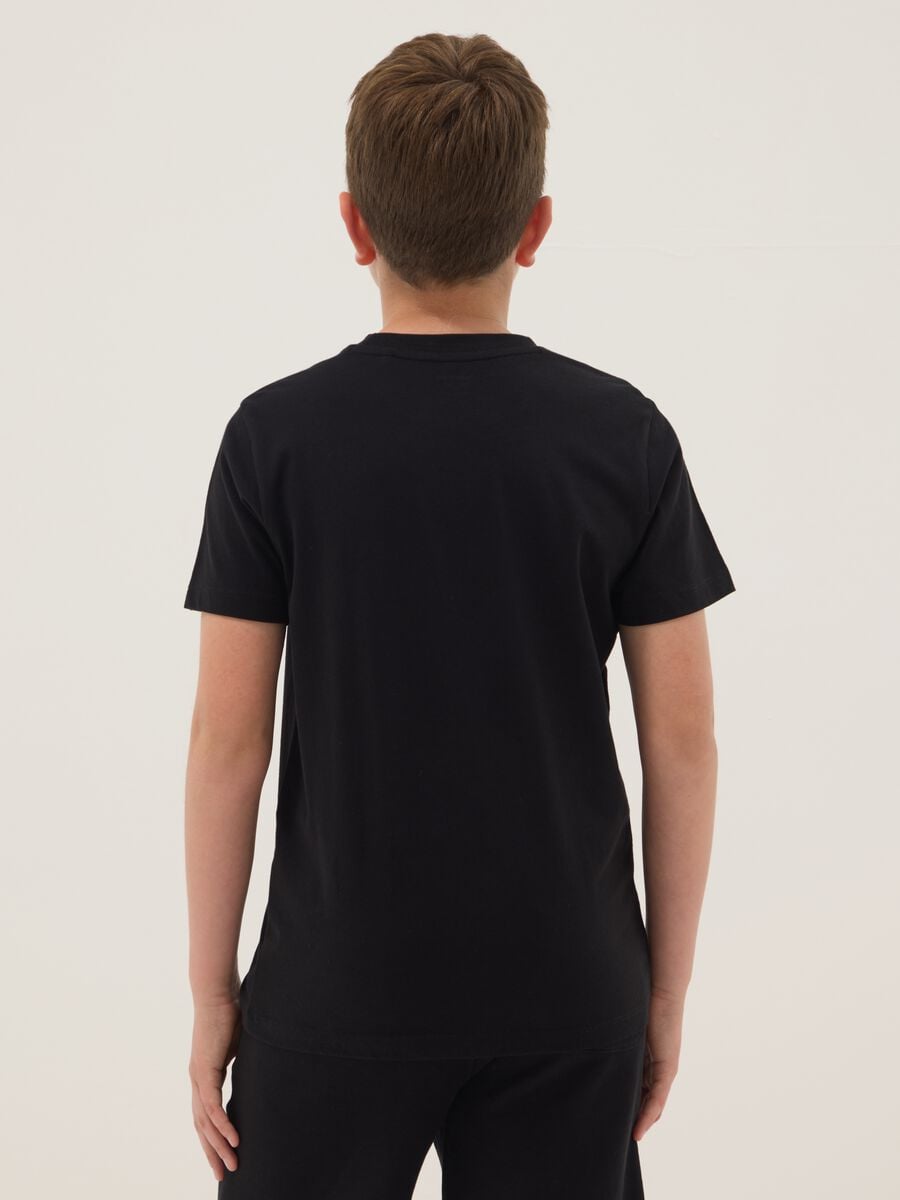 Boys&rsquo; black pure cotton regular fit T-shirt_2