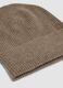 Beige ribbed pure cashmere beanie_1