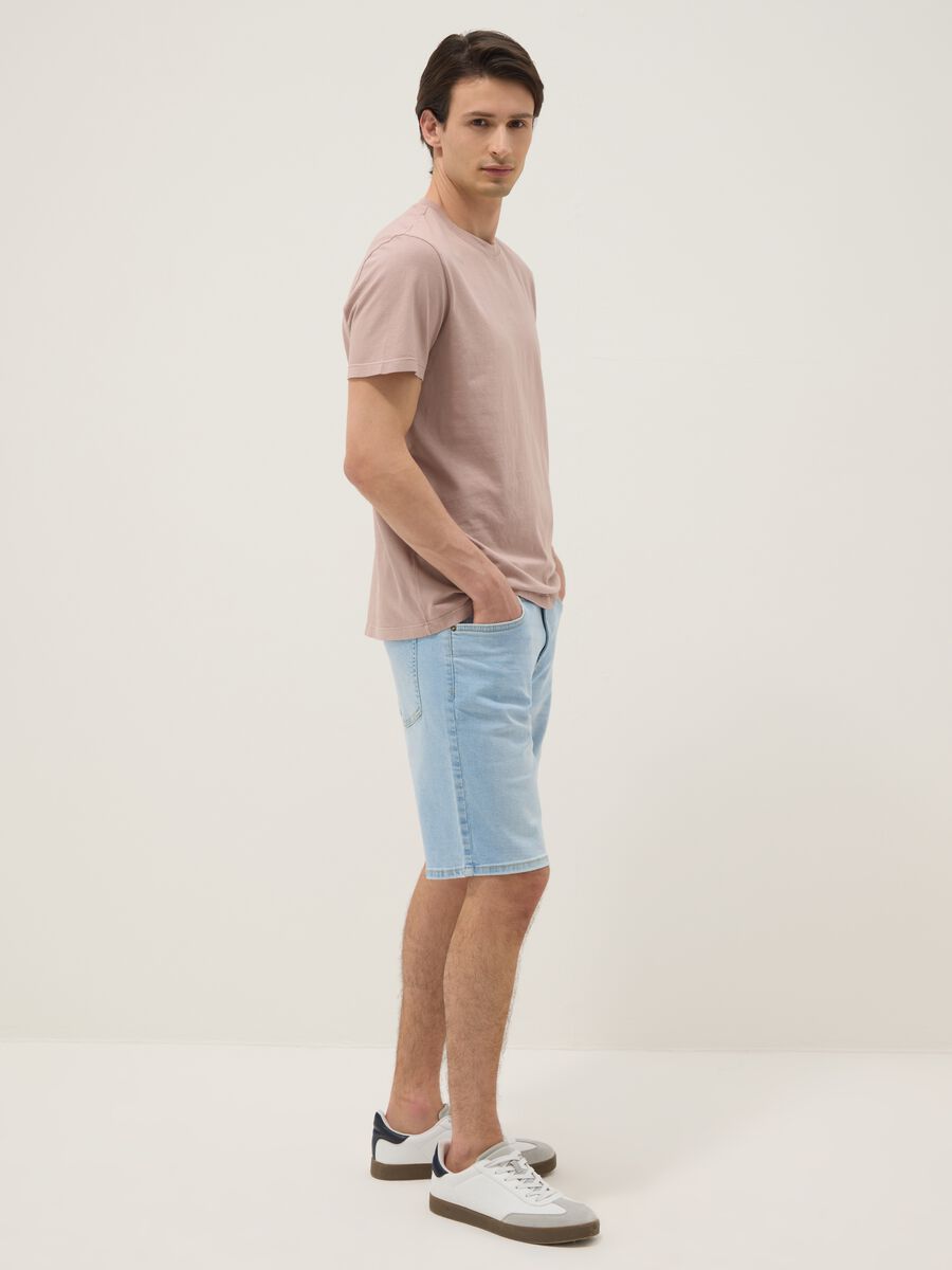 Pink pure cotton short-sleeve regular-fit T-shirt_1