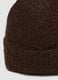 Cappello marrone in lana elasticizzata a coste_2