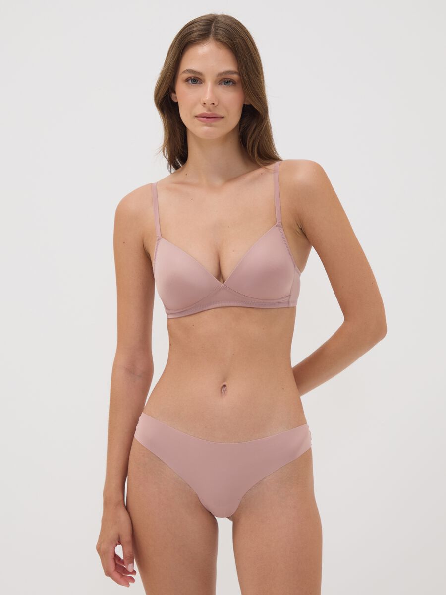 Rosa Brazilian-Slip aus elastischer Mikrofaser mit Spitze_0
