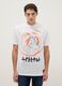 White pure cotton regular fit T-shirt with Naruto print_0